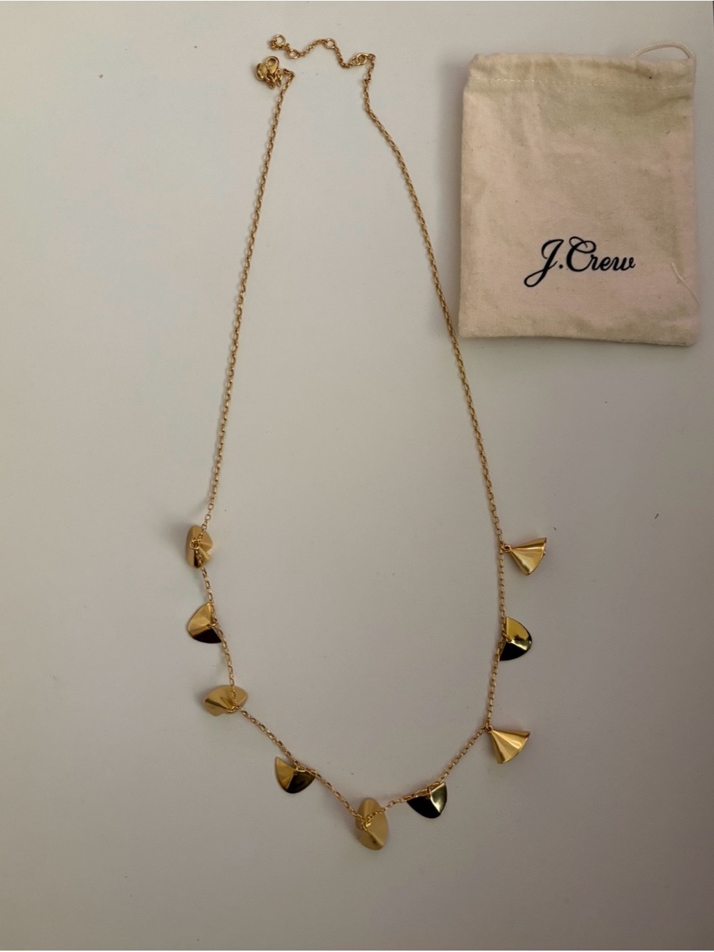 J. Crew Gold Fan Charm Necklace